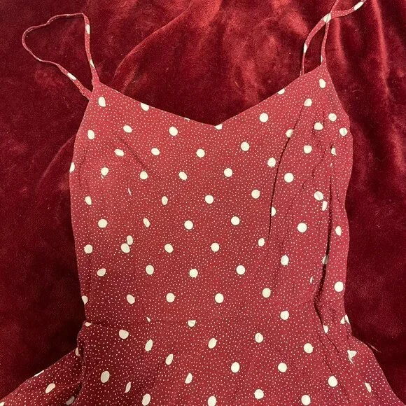 Old Navy Red White Polka Dot Mini Dress, M - Picture 4 of 11